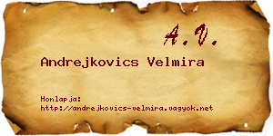 Andrejkovics Velmira névjegykártya